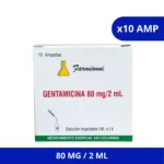 GENTAMICINA FARMI 80 MG X 10 AMP
