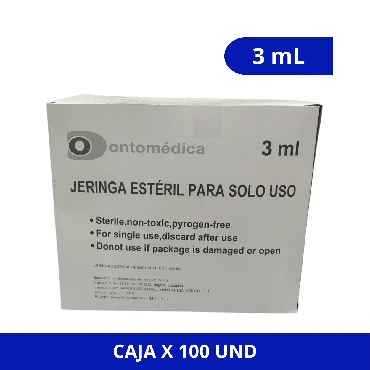image11eyrni1ub8mmfsqfk2k.webp JERINGA ODONTO CON IVA ODONTOMEDICA 3 ML X 100 UN - Imagen 1