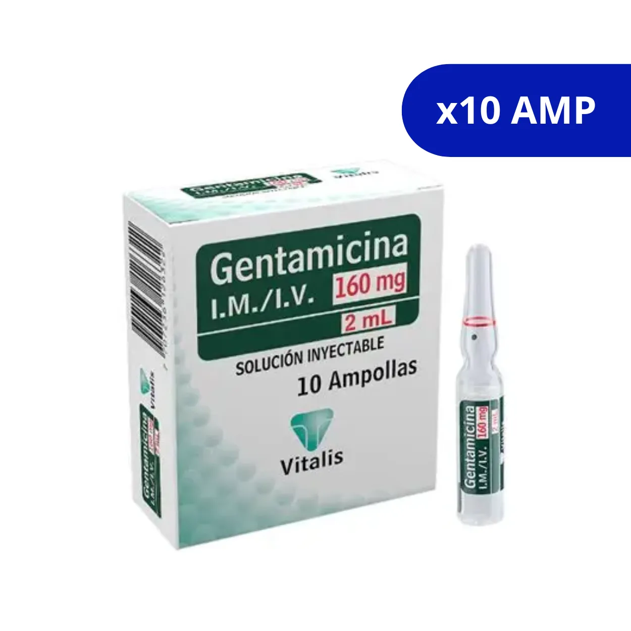 image11juudjmmgh2mdnzozfi.webp GENTAMICINA VT 160 MG X 10 AMPOLLA - Imagen 1