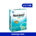 NORAVER TQ GARGANTA NARANJA MIEL X 12 TAB