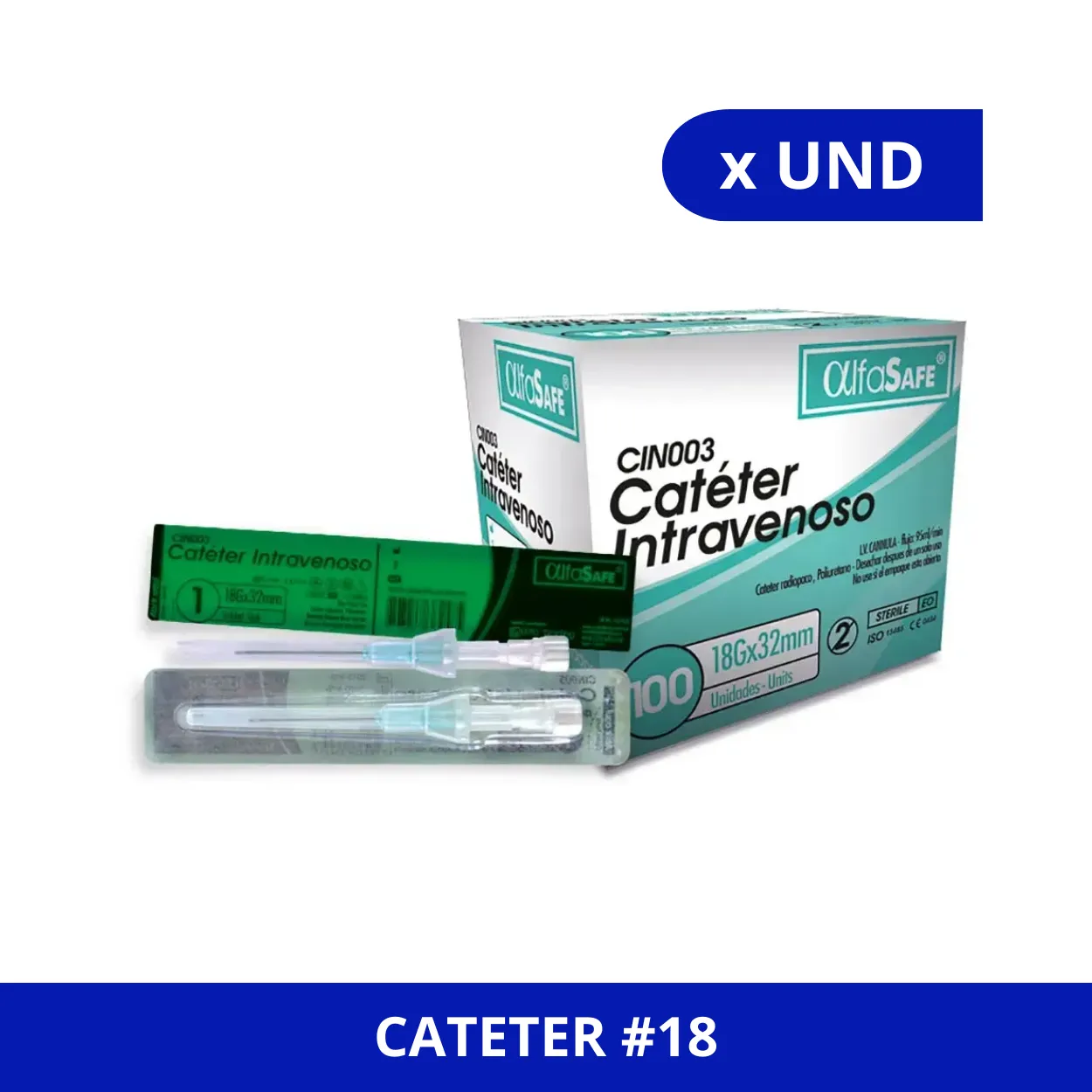 image12kl5mjhqt2yminqpkex.webp CATETER INTRAVENOSO ALFA VERDE 18G X 32 MM - Imagen 1