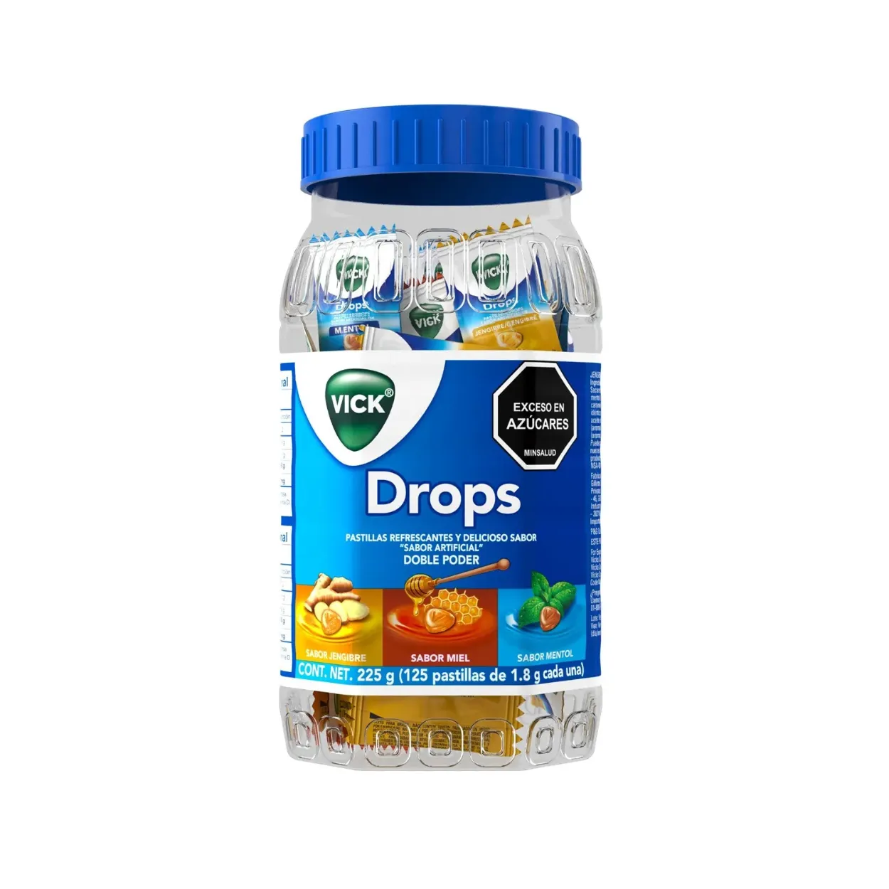 image19em5rz74tpkm3fasx0p.webp VICK DROPS P&G TARRO X 125 PASTILLAS SURTIDAS - Imagen 1