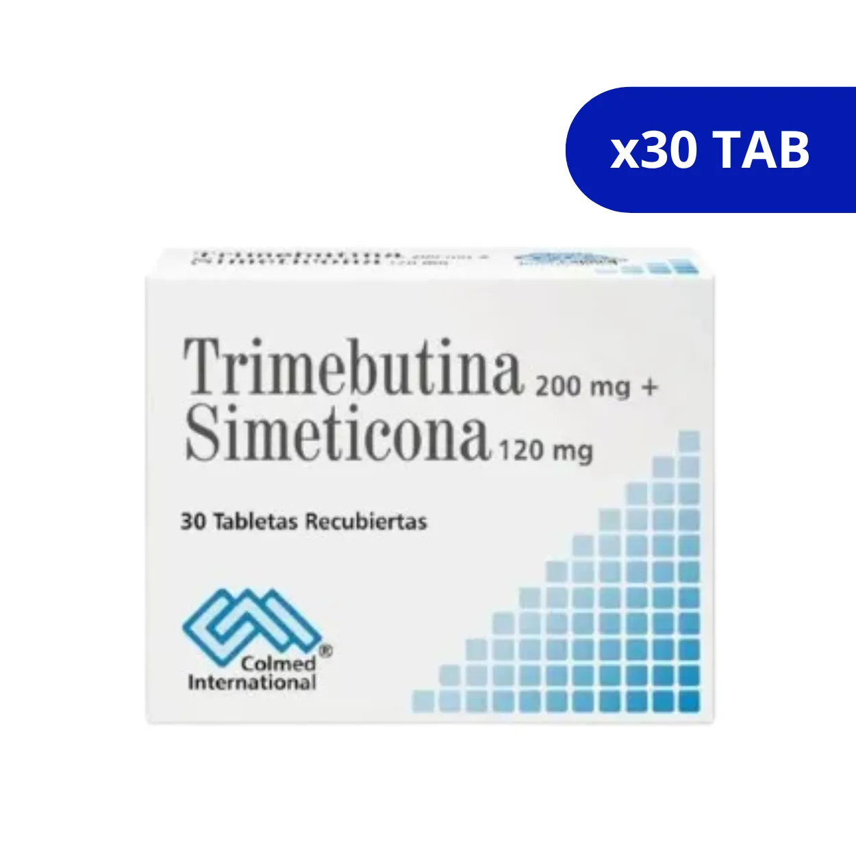 image1iiedr25uiyjmevo9ukz.webp TRIMEBUTINA + SIMETICONA COLMED 200 MG X 30 TAB - Imagen 1