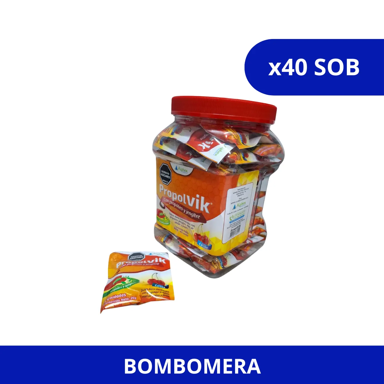 image1jcutiwmp97met1jyy2.webp PROPOLVIK PASTILLAS AIPHEX CEREZA BOMBONERA X 40 SOBRES - Imagen 1