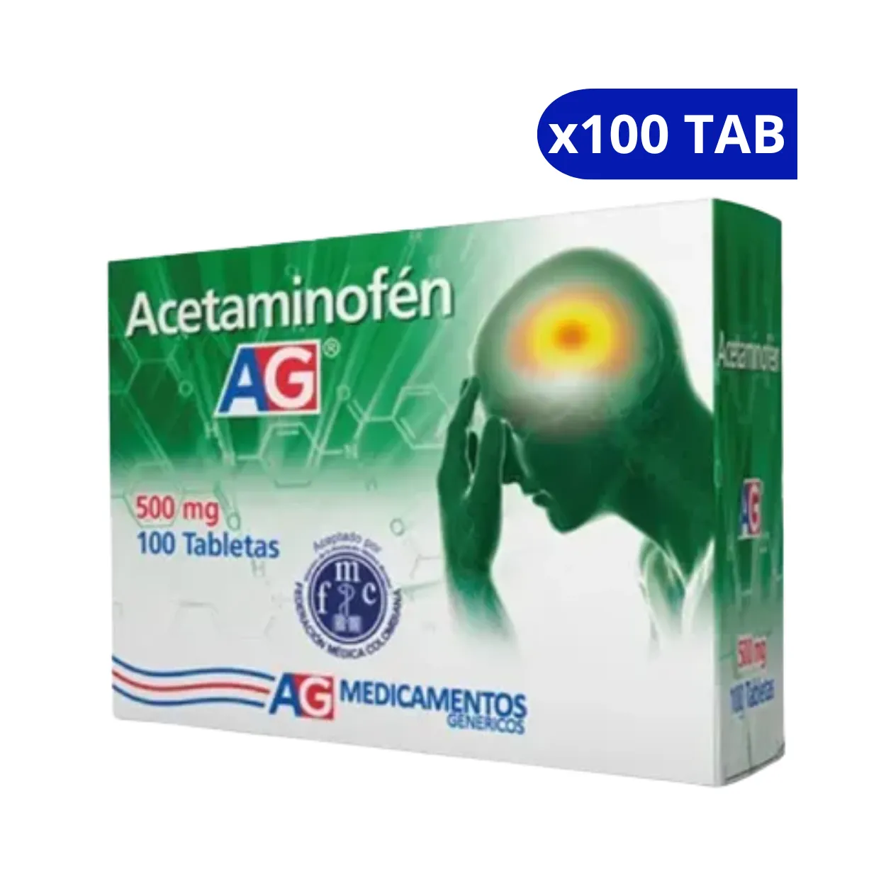 ACETAMINOFEN A.G 500 MG X 100 TAB
