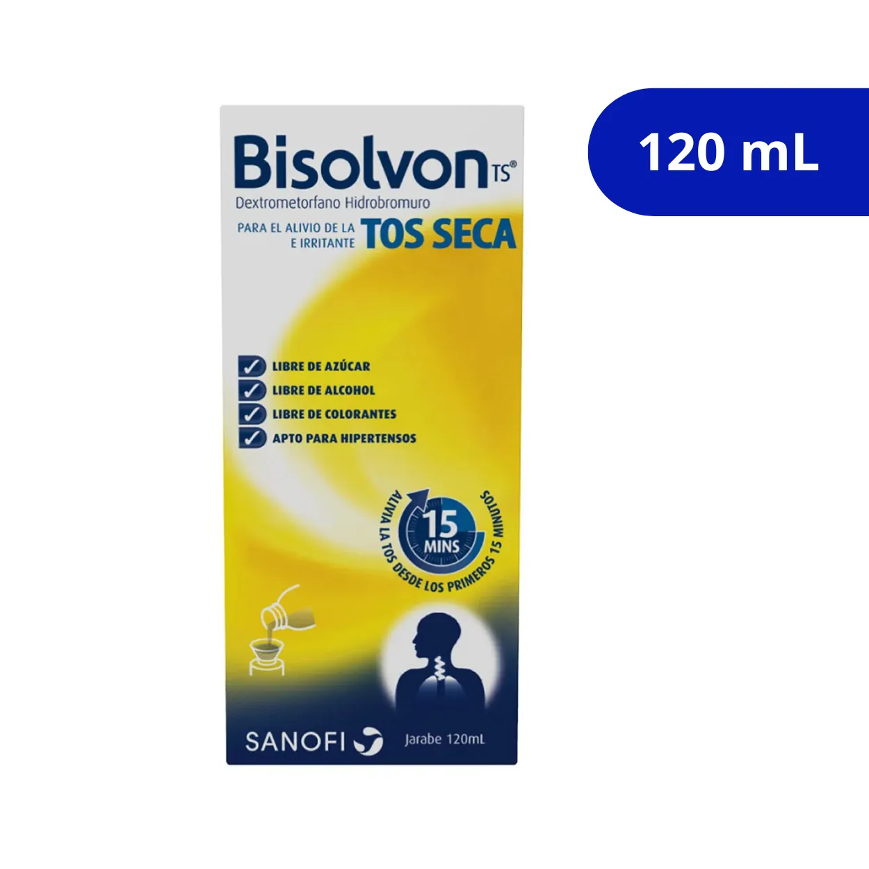 image1nqhr0s2f5ymaoloi3n.webp BISOLVON SANOFI ADULTOS TOS SECA JBE X 120 ML - Imagen 1