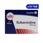 SULTAMICILINA COAS 375MG X 10 TAB