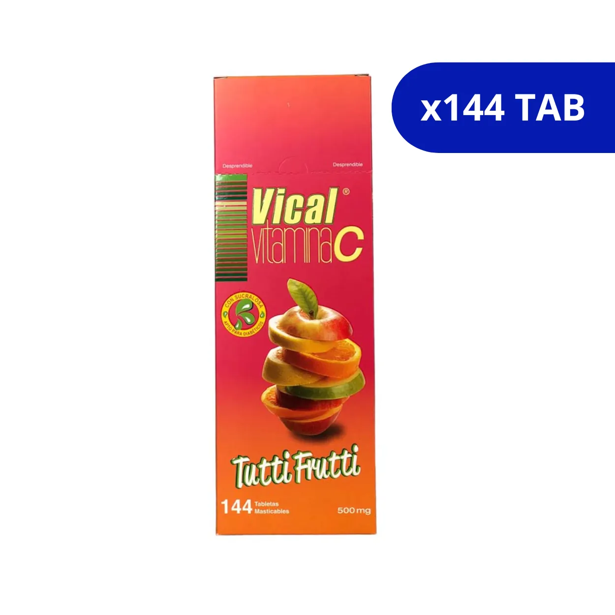 image1ple2l2jcgpmet2s11h.webp VITAMINA C VICAL TUTTI FRUTTI ECAR CAJA X 144 TAB - Imagen 1