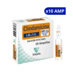 CLINDAMICINA VT  600 MG X 10 AMP