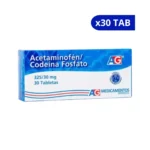 ACETAMINOFEN A.G CODEINA FOSFATO 325/30 MG X 30 TAB