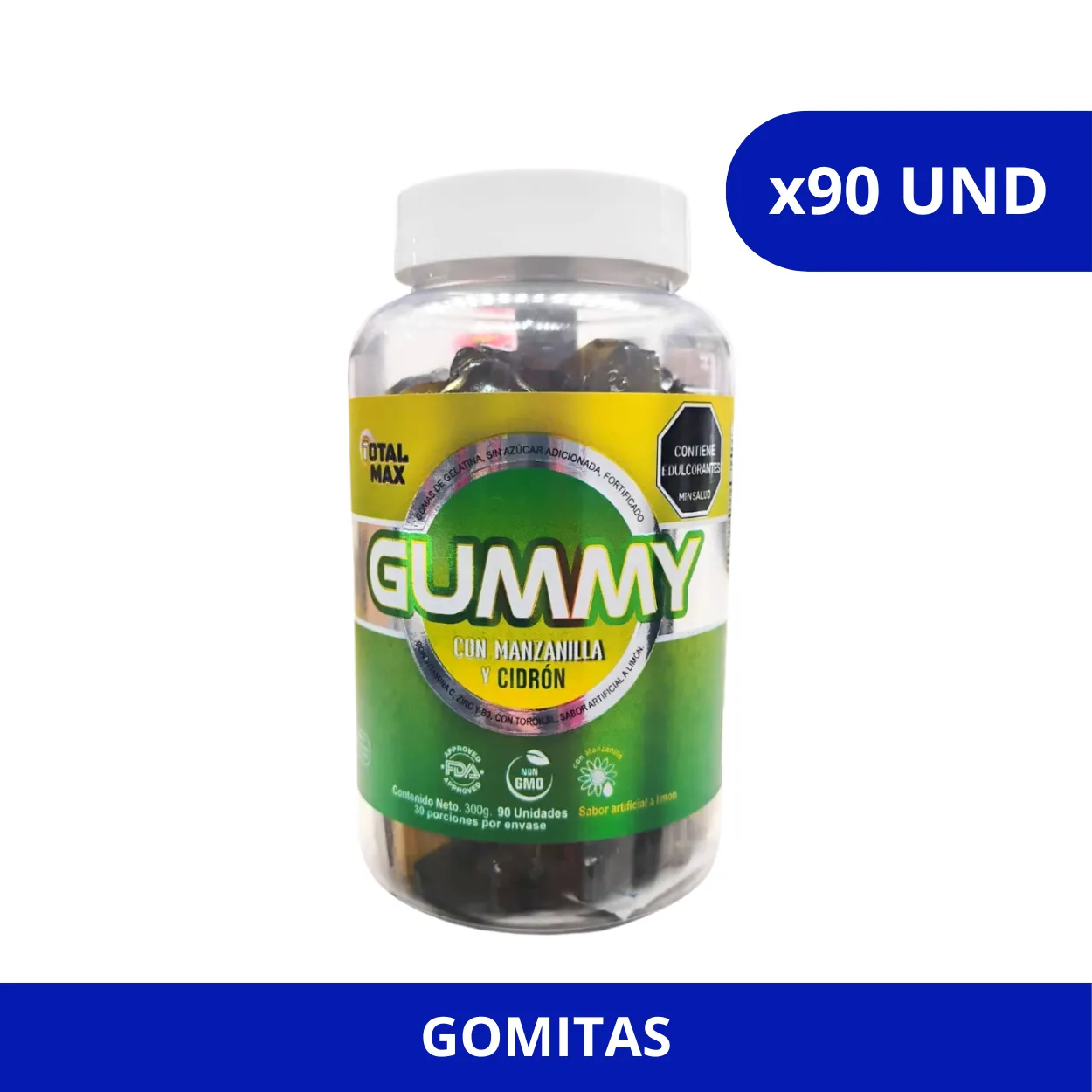image1tombaa2qcxomf5w0w7i.webp GUMMY MANZANILLA+CIDRON TOTALMAX X 90 UND 300G - Imagen 1