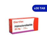 HIDROCLOROTIAZIDA GF 25 MG X 30 TABLETAS