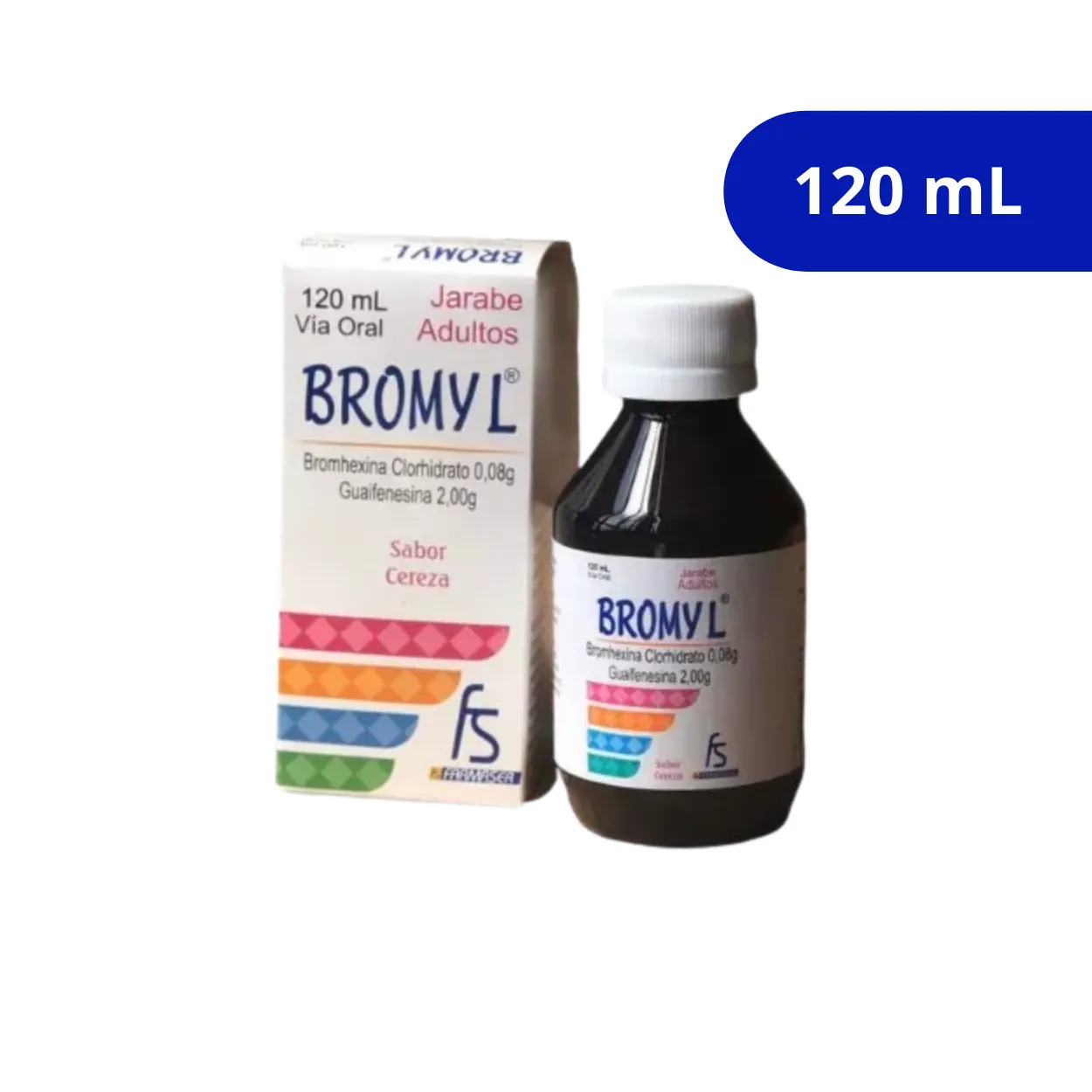 image1ullcaxvgvq7mfpnknho.webp BROMYL FS BROM CLORHIDRATO 0,08G + GUAIFENESINA 2G X 120 ML - Imagen 1