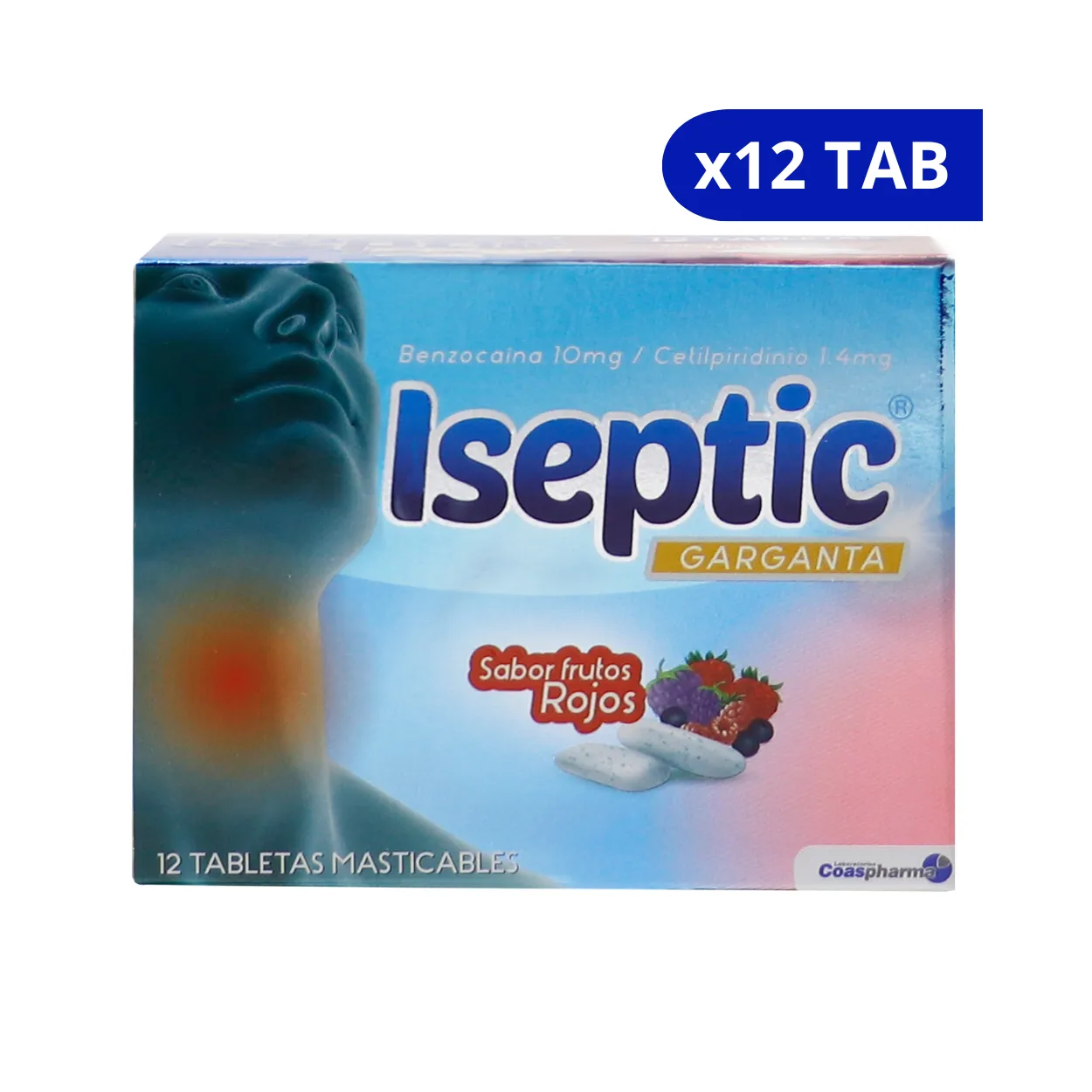 image1vfp5hck31qmfu7aih8.webp ISEPTIC COAS SABOR FRUTOS ROJOS X 12 TAB - Imagen 1