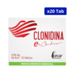 CLONIDINA ECAR 0.150 MG CJA X 20 TAB