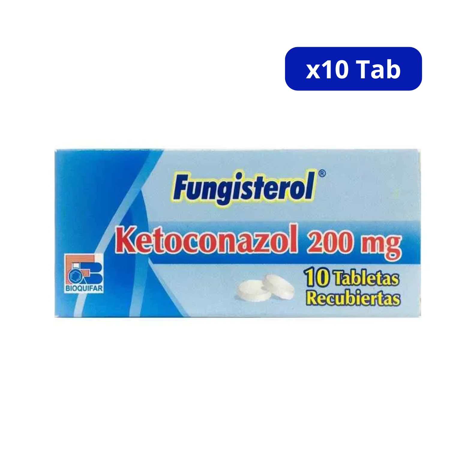 FUNGISTEROL BIOQUIFAR 200MG CJA X 10TAB KETOCONAZOL FUNGISTEROL BIOQUIFAR 200MG CJA X 10TAB KETOCONAZOL - Imagen 1