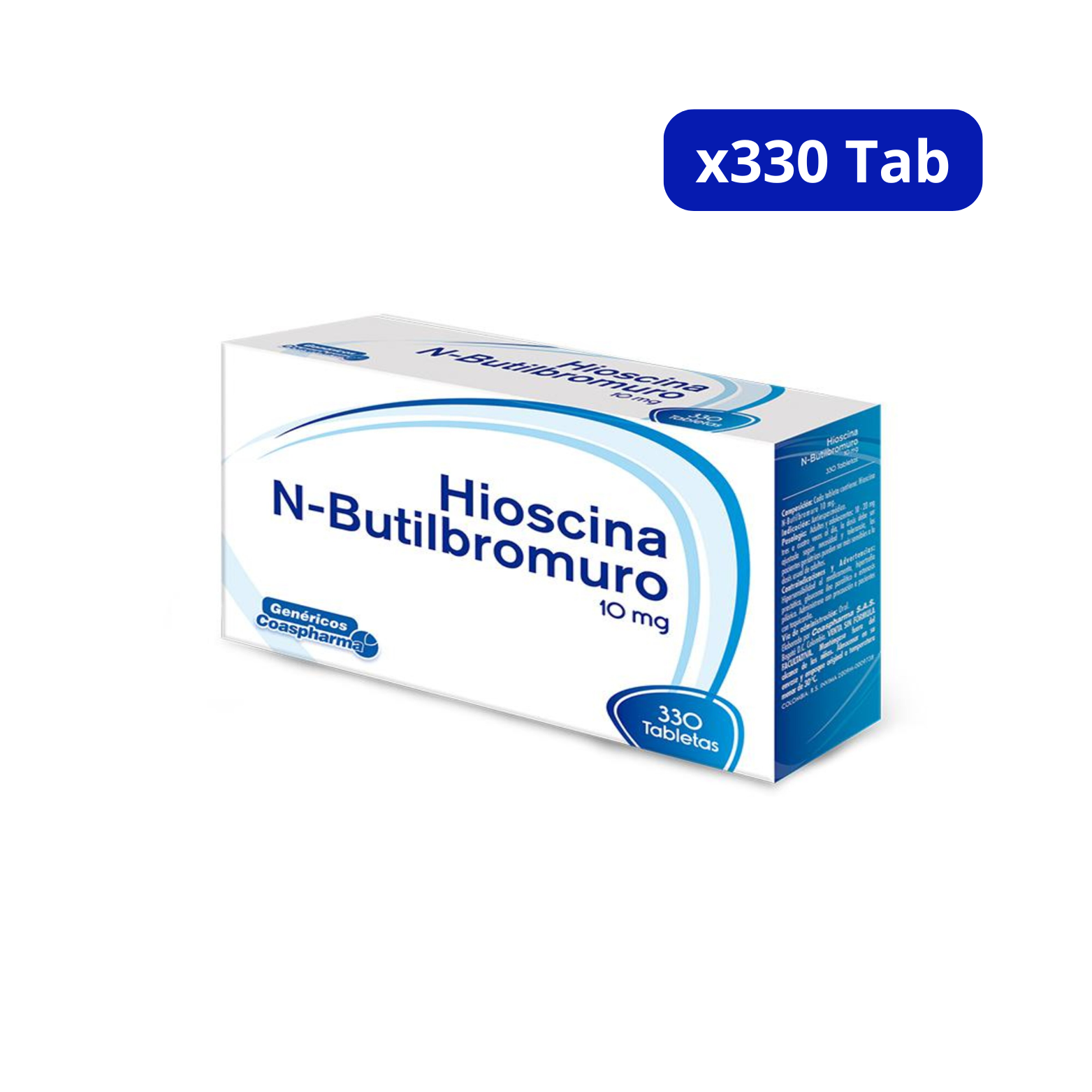 HIOSCINA N-BUTILBROMURO COASPHARMA 10MG CJA X 330TAB HIOSCINA N-BUTILBROMURO COASPHARMA 10MG CJA X 330TAB - Imagen 1