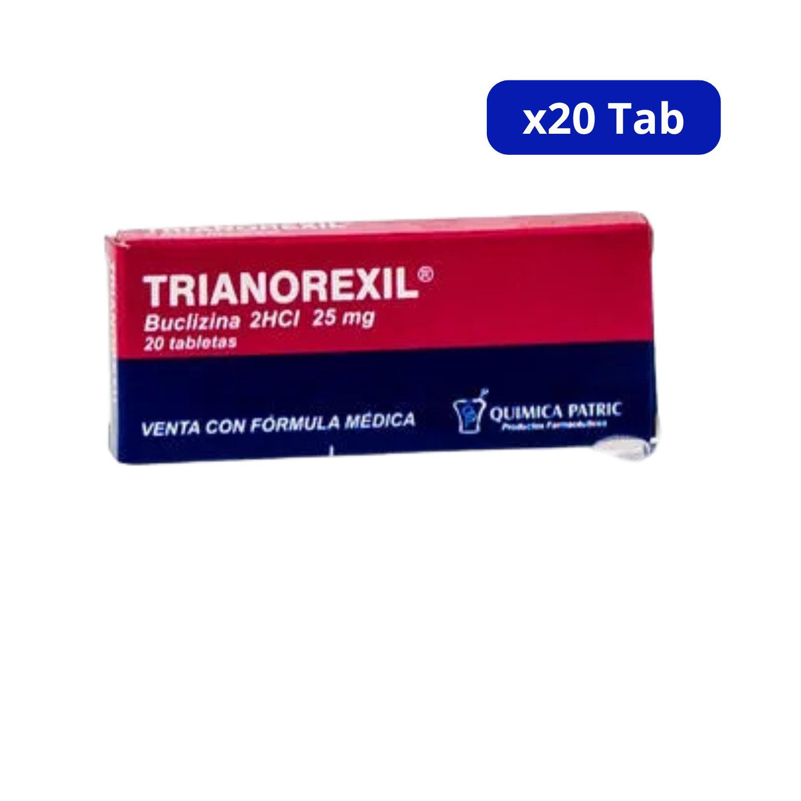 TRIANOREXIL QUIMICA PATRIC 25MG CJA X 20TAB BUCLIZINA TRIANOREXIL QUIMICA PATRIC 25MG CJA X 20TAB BUCLIZINA - Imagen 1