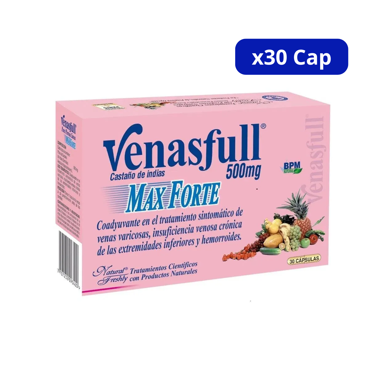 VENASFULL NATURAL FRESHLY 500MG MAX FORTE CJA X 30 CPS VENASFULL NATURAL FRESHLY 500MG MAX FORTE CJA X 30 CPS - Imagen 1